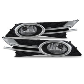 AKKON - For 14-17 Honda Odyssey RL5 Chrome Clear Bumper Driving Fog Light Lamp Assembly W/Switch + Harness + Bulbs