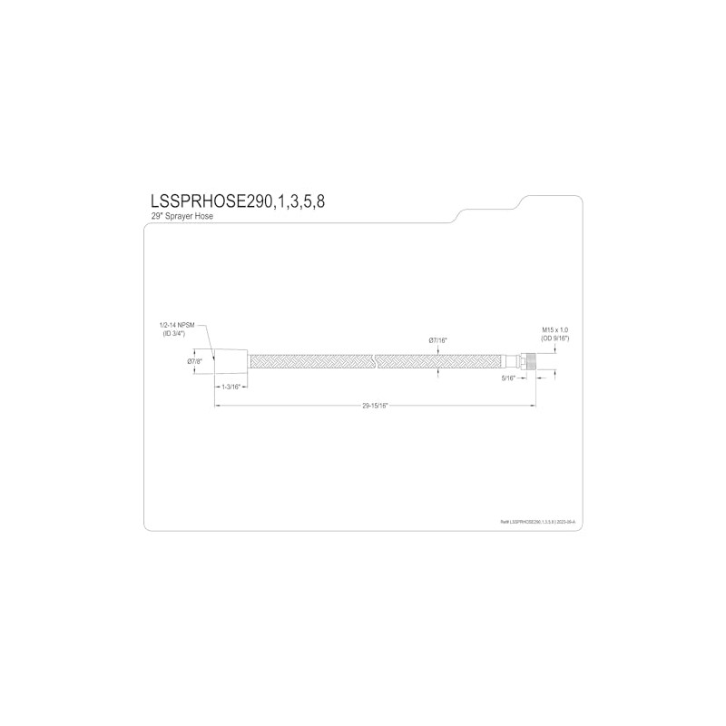 Kingston Brass LSSPRHOSE295 29" Braided Pull Down Kitchen Faucet Spray