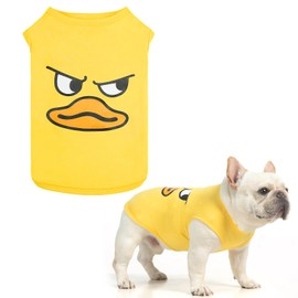 KOOLTAIL Dog Shirt, Funny Summer Dog Clothes Yellow Duck Costume for Small Medium Size Dogs, Soft Cotton Sleeveless Pet T Shirt，Breathable Cute Pet Tank Top Vest Apparel Outfit for Boy&Girl, S