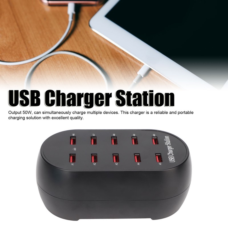 USB Charging Station 10 Port Small Desktop USB Fast Charging