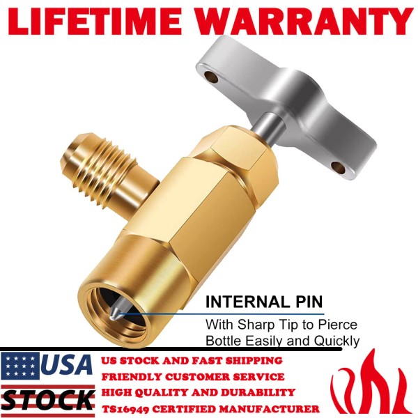 Precision Auto Labs AC A/C Can Tap Valve 1/4 Freon