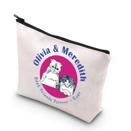 Meredith & Olivia Cat Makeup Bag Olivia & Meredith Gift Cat Lover Gifts Trio Cats Zipper Pouch (Olivia UK)