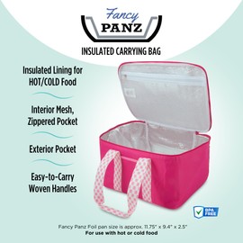 Fancy Panz Fancy Panz Insulated Carrier, Casserole Carrier Bag for Hot or Cold Food, Casserole Tray Insulated Bag, Holds 2, Pink