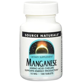Source Naturals Manganese, Amino Acid Chelate - Supports Energy Production - 100 Tablets