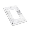 ybclf White Gray Marble 1 Gang Single Rocker Light Switch