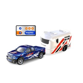 Hotfree 1/64 Mini RC Drift Car, High Speed Alloy Off-Road Truck with Trailer, 2.4GHz Remote Control Toy, USB-C Charging, 3-Speed Modes, LED Lights, Indoor Outdoor Racing, Fun Birthday Christmas Gift for Kids Boys Outdoorfun:_#5 _ box
