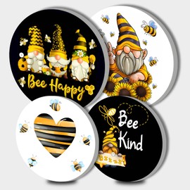 Be Happy Bee Honey Electric Stove Burner Covers,Sunflower Gnome Hippie Gas Stove Burner Covers,8inch 10inch Stove Top Covers Electric Stove,Metal Stove Cover,Gas Stove Covers,Cooktop Decorative