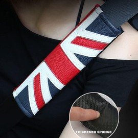 2 unidades de funda para cinturón de seguridad con estilo para coche, funda para la correa del hombro, protector para el hombro del asiento del coche para MINI All Cooper (Union Jack R)