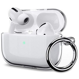 ULAK Compatible with Airpods Pro Case Clear, Designed Protective Cover Soft TPU Transparent Shockproof Case Accessories with Keychain for Airpods Pro 2019 [Front Led Visible]- Crystal Clear