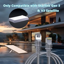 Ebulix 2000Mbps High Speed RG6 Coaxial Compatible with Starlink Cable Gen 3, IP68 Waterproof Shielded UV Resistant for Satellite V3 Router Ethernet Cord Extension