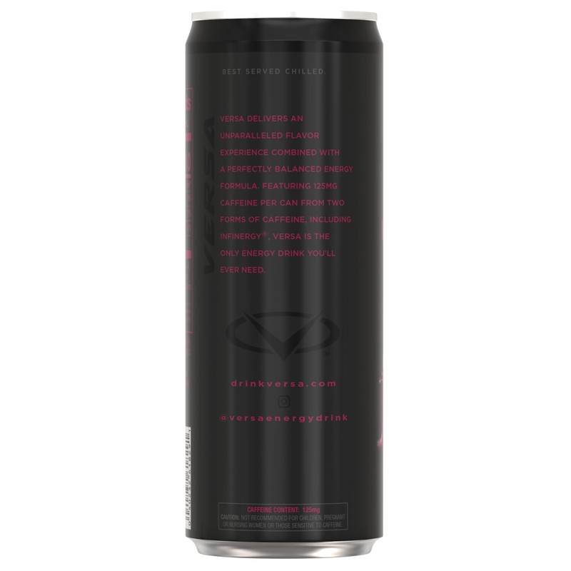 PEScience VERSA Energy, Black Raspberry, Carbonated Sugar Free 125mg Caffeine