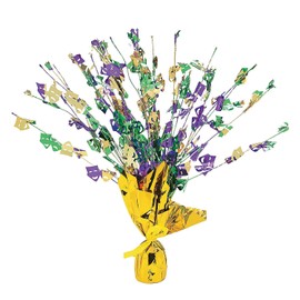 Fun Express - Mardi Gras Foil Burst Decoration - Party Decor - General Decor - Centerpieces - 1 Piece