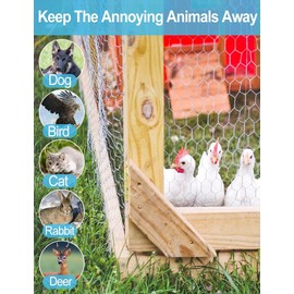 TOYPOPOR Chicken Wire 16'' x 190''/16ft(40cm x 5m), Outdoor Anti-Rust Hexagonal Galvanized Chicken Wire Mesh Fencing to Protect Gardening Plants Vegetables Flowers Fruits from Dogs Rabbits Squirrels