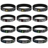 kilofly 12pcs Christian Religious Scripture Bible Verse Rubber Bracelet Wristband
