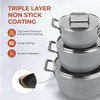 Granitestone Gray Pots and Pans Set Nonstick, 6 Stackable Piece