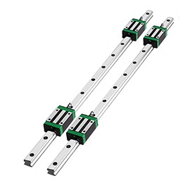 ANWOKIT 2Pcs HGR20-1000mm Linear Guide Rail with 4Pcs HGH20CA Square Type Carriage Bearing Block Linear Rail Set Slide Guide Rod Overall for CNC Routers