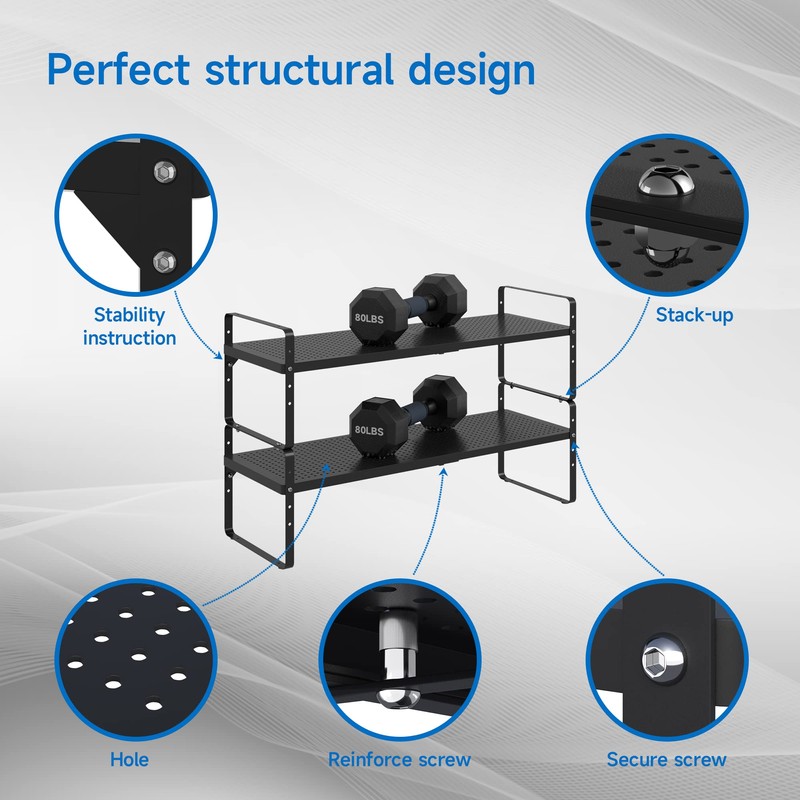 Expandable Cabinet Shelf Organizer Adjustable Metal Spice Rack Stackable Freestanding