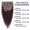 Chocolate Brown Kinky Curly Clip Ins 24 Inch 110g 8pcs