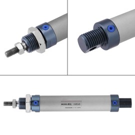 Air Cylinder with Aluminium Alloy, Air Pneumatic Cylinder Dual Acting Hub 50 mm Inner Diameter 16 mm Thread M6 Pressure 0.15-1MPa