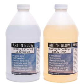 Art ‘N Glow 1 Gallon Clear Casting and Coating Epoxy Resin Kit- 2 Part Multifunctional Low Odor & VOC Free & Food Safe Epoxy Resin - DIY Starter Resin Kit Made in USA
