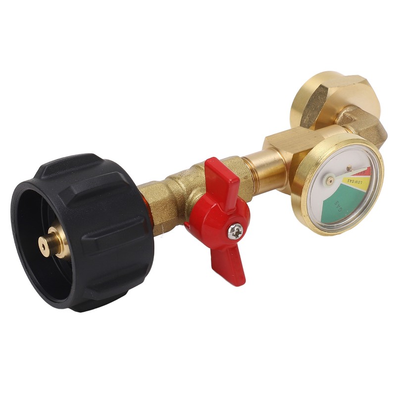 Propane Refill Adapter with Pressure Gauge and On Off Control