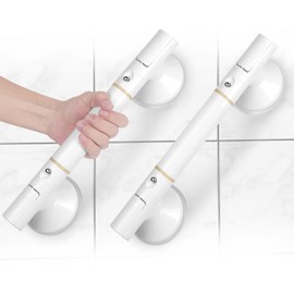 HOTUT Suction Bathroom Grab Rails,2pcs Portable Mobility Aids Safety Handle,Safety Grab Bar with Strong Hold Suction Cup,Hand Rail for Disabled,No Drilling,Safety Suction Handles for Bathroom,Elderly