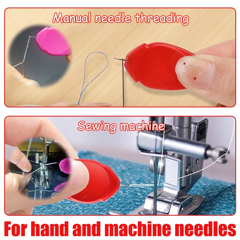 12PCS Needle Threader,Small Needle Eye Threader Tool,Plastic Sewing Needles Threaders,Oval