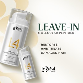Le Brésil Aimée Leave-In L4 Molecular Peptides Hair Mask - Repairs Dry or Damaged Hair - Deep Molecular Restoration In 4 minutes - 100ml / 3.38 Fl Oz