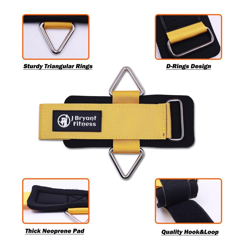 J Bryant Fitness Wrist Straps with Hooks for Weightlifting, Strength