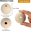 2 inch Wood Beads for Crafts, 32 Pack 50mm Diameter