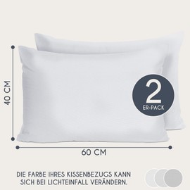 Cushion Cover 50 x 80 cm Renforcé Cotton (Set of 2) – White – Densely Woven with 57 Threads/cm² – Pillowcase 50 x 80 cm – Oeko Tex Certified – Dreamzie