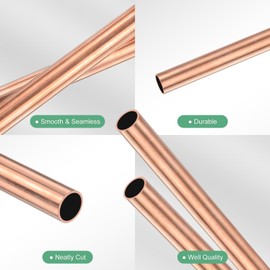 M METERXITY 2-Pack 200mm Brass Round Tube, 7mm OD 0.5mm Wall Thickness H65 Brass Seamless Tubing for Construction/Machining/DIY Crafting, Metal Straight Pipe [0.28x0.02x7.9IN]