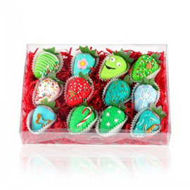 RomanticBaking 20Pcs 10x7x2Inch Clear Chocolate Covered Strawberries Boxes Cookies Boxes Chocolate Truffle Boxes Bakery Boxes Cakesickle Macaron Treat Boxes for Christmas Valentine's Mother's Day