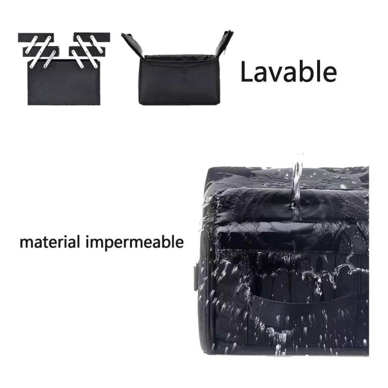 Maletines De Maquillaje Profesional Impermeable 4 Niveles Negro