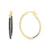 JEWEL ZONE Black Natural Diamond Accent Inside Out Hoop Earrings