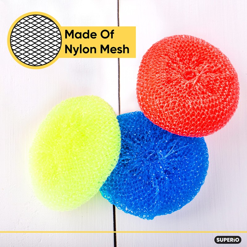 Nylon Scouring Pads-Dish Scrubbers, for Dishes, Pots, and Stoves, Durable