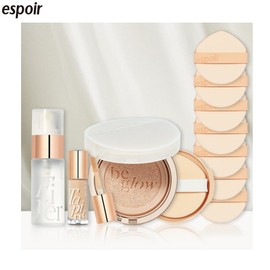 ESPOIR Protailor Be Glow Cushion New Class With Concealer + Setting Fixer + Puff Set 11items [Golden Hour Edition], Shade:Vanilla