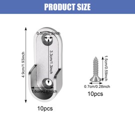 10 Stücke Kleiderstangenhalter,Schrankrohrlager,Oval Halterung für Kleidung, Garderobenrohrhalterung aus Zinklegierung für Stangen mit 16 mm Durchmesser und 20 Stücke Schrauben