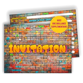 Edition Colibri Street Art Invitation Cards - 10 DIN A6 Cards to Fill | Cool Graffiti Invitations for Teenage Party, Hip-Hop, Birthday, Boys, Girls