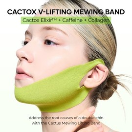 Dr.Melaxin CACTOX V-Lifting Mewing Band – Cactox + Caffeine + Collagen Double Chin Lifting Band for Sagging Jawline & Facial Puffiness | 115.49% Jaw &