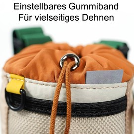 CALLYSONIC Bicycle Handlebar Bag, Bicycle Bag with Drawstring Design, Handlebar Bag for Bicycle with Velcro Fastening, 3-Point Bindings, Can Store Cups or Mobile Phones, 11 x 17 cm (Green)