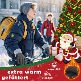 Children's Thermal Cycling Gloves Warm Winter Gloves Touchscreen Waterproof Windproof Non-Slip Sports Gloves for Cycling, Running, Skiing, Hiking for Students Boys / Girls
