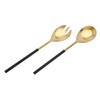 Godinger Salad Server Fork Spoon Set Black and Gold Design