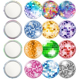 JIUMANGO 12 Pcs Disco Ball Compact Mirror Colorful Disco Ball Party Favors Disco Party Favors 70s Party Decoration Favor Supplies Travel Daily Use Makeup Mini Mirror for Women Girls Gift