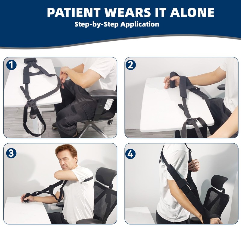 Cnosky 5702957 Arm Sling, Adjustable shoulder Strap with 4-Lab Lock,