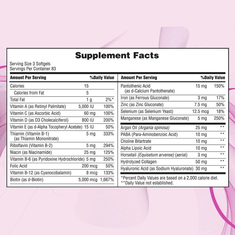 Hair Skin And Nails 5000mcg Vitaminas Para Adultos Nature's