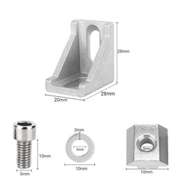 Bohaner 20 x Mounting Material Angle Aluminium Profile 20 x 20 Groove 6 Aluminium Angle Connector Corner Connector Wall Bracket 90 Degree Angle Grid for 3D Printers, CNC Milling, DIY Projects