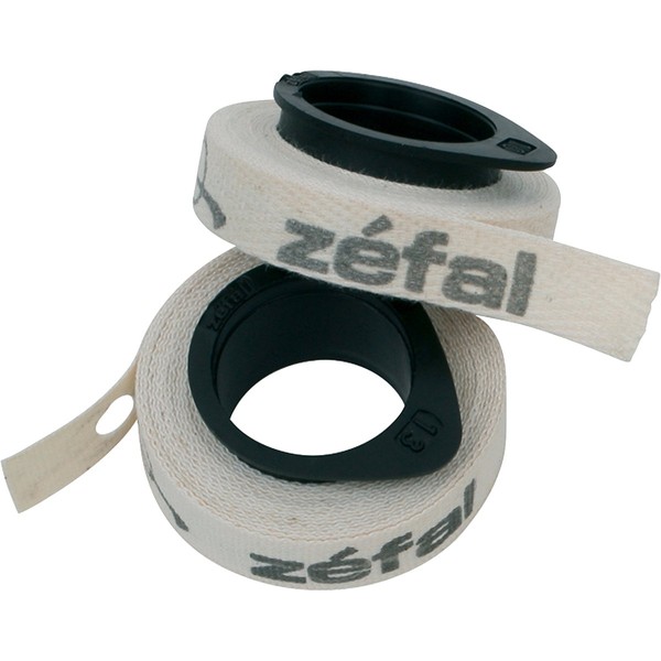 Zefal 9104 Cotton Rim Tape, 0.9 inch (22 mm) Wide, 6.6 ft (2 m) Rolls, (Pair), High Pressure Compatible, White
