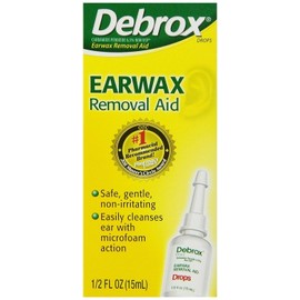 Debrox Ear Wax Removal Aid Drops with Gentle Microfoam Cleansing Action 0.5 Oz