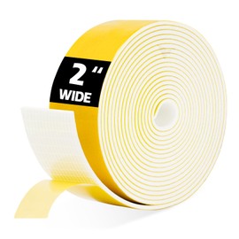 DEMEDO Pipe Insulation Tape, Pipe Wrap Insulation Foam Tape Self Adhesive, Outdoor Water Pipe Insulation Roll for HVAC, AC Line Insulation, 2 inch x 16.5 FT Heat Tape for Water Pipe, White